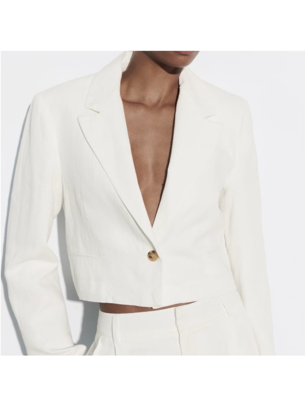 Zara Cream Cropped Blazer
